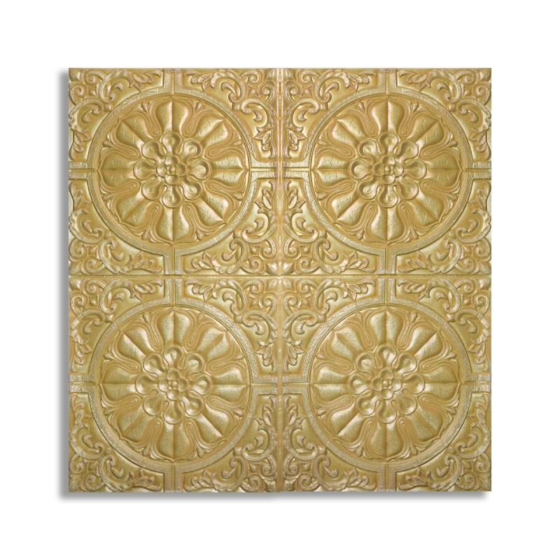 Set 10 x Tapet 3D Autoadeziv, design modern, rezistent la umezeala, usor de curatat, 70x70cm, Naimeed D4713, Auriu