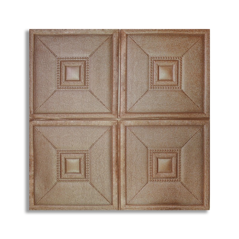 Set 10 x Tapet 3D Autoadeziv, design modern, rezistent la umezeala, usor de curatat, 70x70cm, Naimeed D4738, Bronz