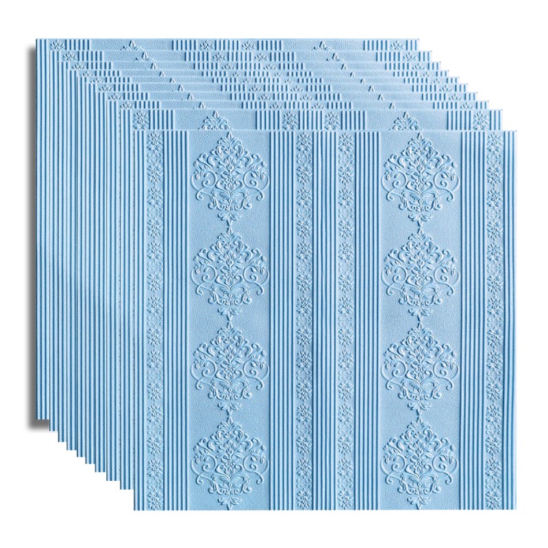 Set 10x Tapet 3D Autoadeziv, 5mm grosime, rezistent la apa, usor de curatat, 70x70cm, Naimeed D3602, model elegant, Bleumarin