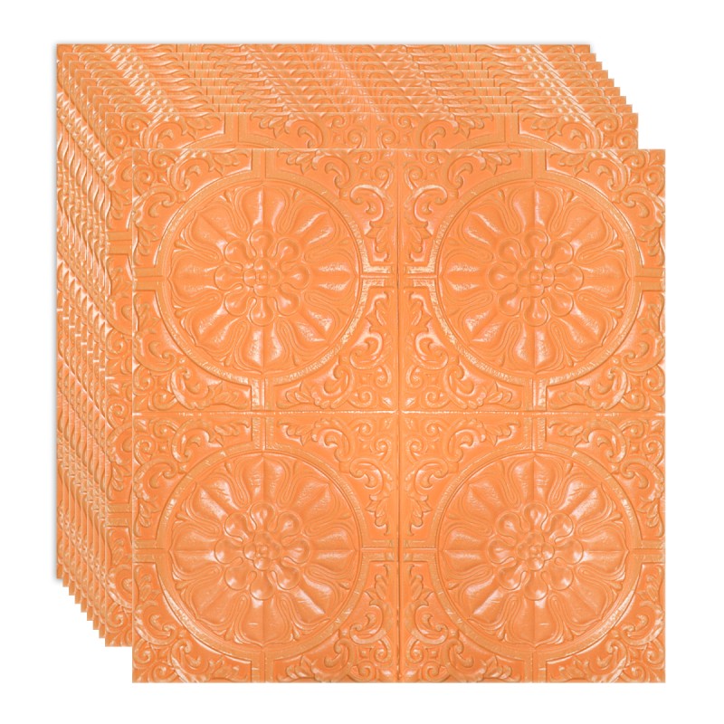 Set 10 x Tapet 3D Autoadeziv, design modern, rezistent la umezeala, usor de curatat, 70x70cm, Naimeed D4715, Portocaliu Set 10 x Tapet 3D Autoadeziv, design modern, rezistent la umezeala, usor de curatat, 70x70cm, Naimeed D4715, Portocaliu