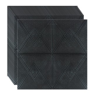 Set 10 x Tapet 3D Autoadeziv, design modern, rezistent la umezeala, usor de curatat, 70x70cm, Naimeed D4745, Negru Set 10 x Tapet 3D Autoadeziv, design modern, rezistent la umezeala, usor de curatat, 70x70cm, Naimeed D4745, Negru