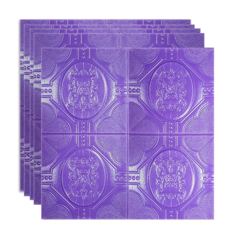 Set 5 x Tapet 3D Autoadeziv, design modern, rezistent la umezeala, usor de curatat, 70x70cm, Naimeed D4749, Violet