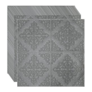 Set 10 x Tapet 3D Autoadeziv, design modern, rezistent la umezeala, usor de curatat, 70x70cm, Naimeed D4752, Argintiu Set 10 x Tapet 3D Autoadeziv, design modern, rezistent la umezeala, usor de curatat, 70x70cm, Naimeed D4752, Argintiu
