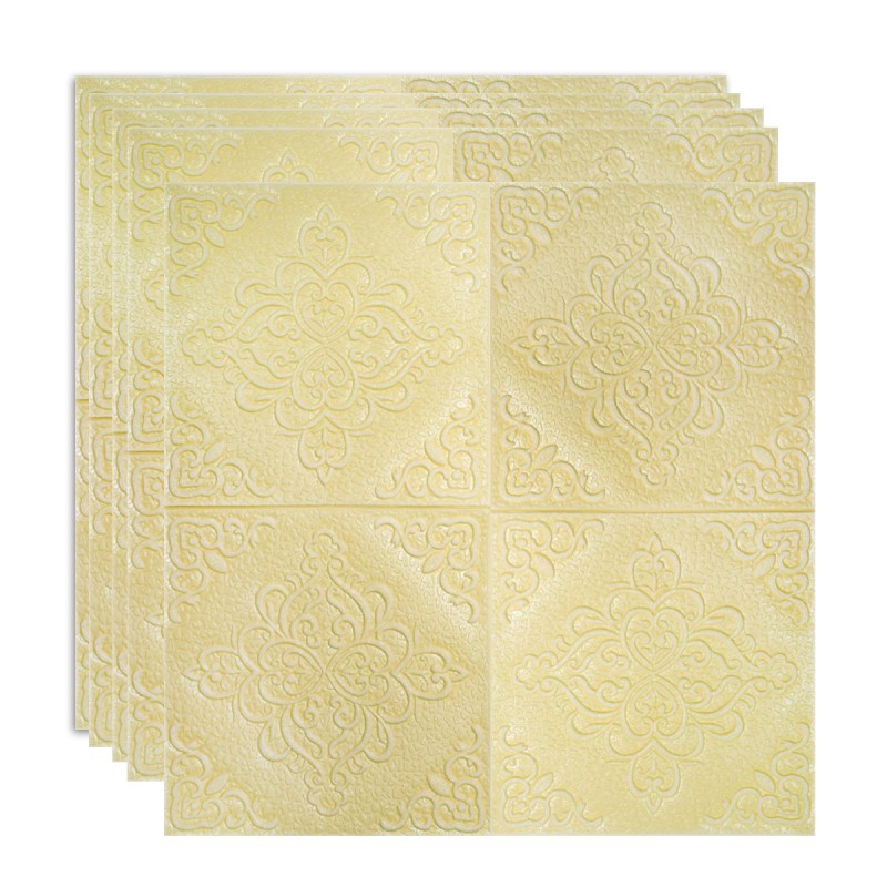 Set 5 x Tapet 3D Autoadeziv, design modern, rezistent la umezeala, usor de curatat, 70x70cm, Naimeed D4753, Galben Set 5 x Tapet 3D Autoadeziv, design modern, rezistent la umezeala, usor de curatat, 70x70cm, Naimeed D4753, Galben