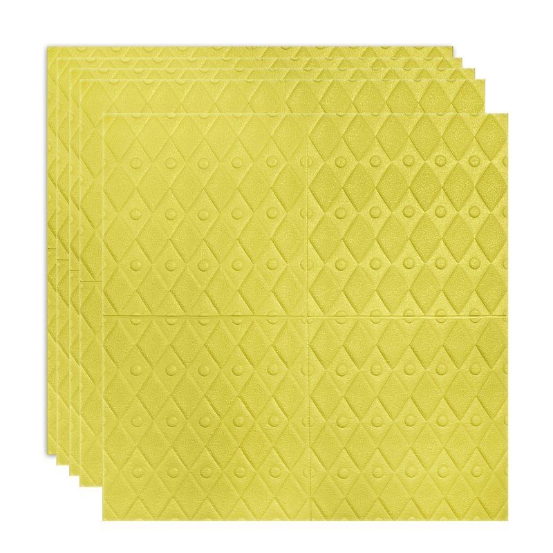 Set 5 x Tapet 3D Autoadeziv, design modern, rezistent la umezeala, usor de curatat, 70x70cm, Naimeed D4757, Galben
