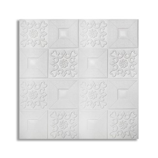 Tapet 3D Autoadeziv, design modern, rezistent la umezeala, usor de curatat, 70x70cm, Naimeed D4761, Alb Tapet 3D Autoadeziv, design modern, rezistent la umezeala, usor de curatat, 70x70cm, Naimeed D4761, Alb