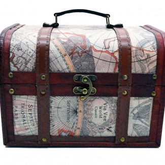 Cutie din lemn in forma de cufar, Naimeed, D171, 27*19*19 cm