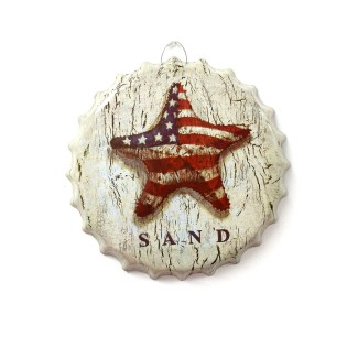 Tablou metalic volumetric tip capsa America Sand D32, diametru 40 cm Tablou metalic volumetric tip capsa America Sand D32, diametru 40 cm