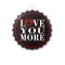 Tablou metalic volumetric tip capsa I Love You More D32, diametru 40 cm
