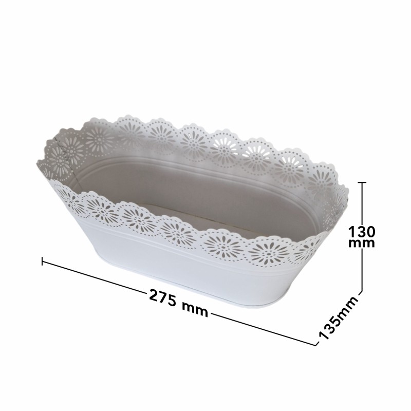 Vas decor din metal, Naimeed D2602, Alb Vas decor din metal, Naimeed D2602, Alb