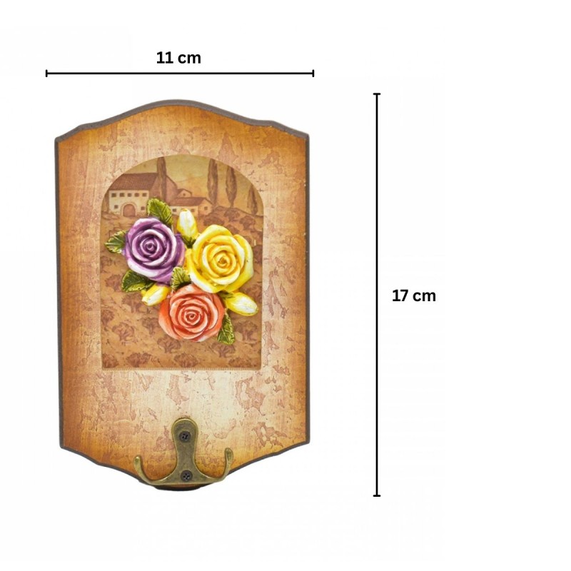 Cuier decorativ cu carlig dublu, Naimeed D50-10, 11x17x0.8 cm, Maro Cuier decorativ cu carlig dublu, Naimeed D50-10, 11x17x0.8 cm, Maro