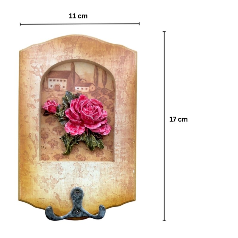 Cuier decorativ cu carlig dublu, Naimeed D50-3, 11x17x0.8 cm, Maro Cuier decorativ cu carlig dublu, Naimeed D50-3, 11x17x0.8 cm, Maro