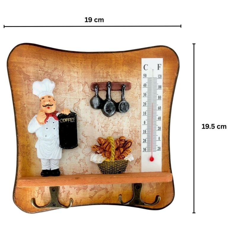 Cuier decorativ cu 2 carlige duble, Naimeed D54-4, 19x19.5x0.8 cm, Maro Cuier decorativ cu 2 carlige duble, Naimeed D54-4, 19x19.5x0.8 cm, Maro
