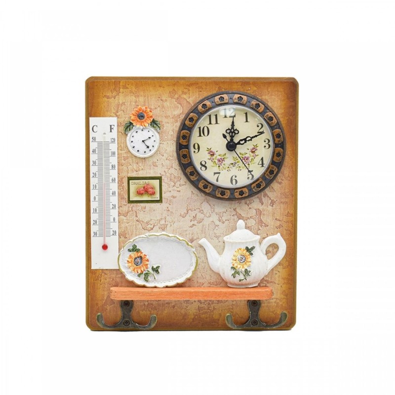 Cuier decorativ cu 2 carlige duble, Naimeed D58-5, 18.5x22x0.8 cm, Maro Cuier decorativ cu 2 carlige duble, Naimeed D58-5, 18.5x22x0.8 cm, Maro