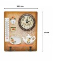 Cuier decorativ cu 2 carlige duble, Naimeed D58-5, 18.5x22x0.8 cm, Maro Cuier decorativ cu 2 carlige duble, Naimeed D58-5, 18.5x22x0.8 cm, Maro