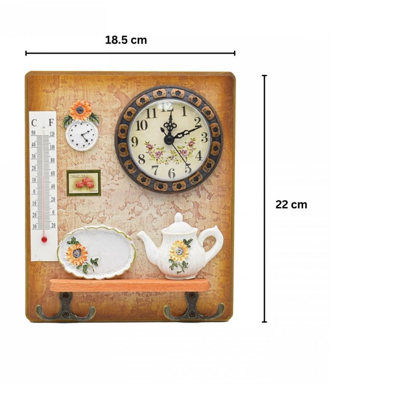 Cuier decorativ cu 2 carlige duble, Naimeed D58-5, 18.5x22x0.8 cm, Maro Cuier decorativ cu 2 carlige duble, Naimeed D58-5, 18.5x22x0.8 cm, Maro