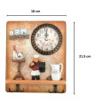 Cuier decorativ cu 2 carlige duble, Naimeed D58-7, 18x21.5x0.8 cm, Maro Cuier decorativ cu 2 carlige duble, Naimeed D58-7, 18x21.5x0.8 cm, Maro