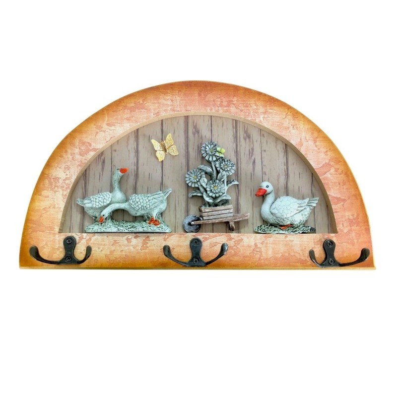 Cuier decorativ cu 3 carlige duble, Naimeed D61-2, 34x19.5x1 cm, Maro Cuier decorativ cu 3 carlige duble, Naimeed D61-2, 34x19.5x1 cm, Maro