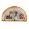 Cuier decorativ cu 3 carlige duble, Naimeed D61-6, 34x19.5x1 cm, Maro