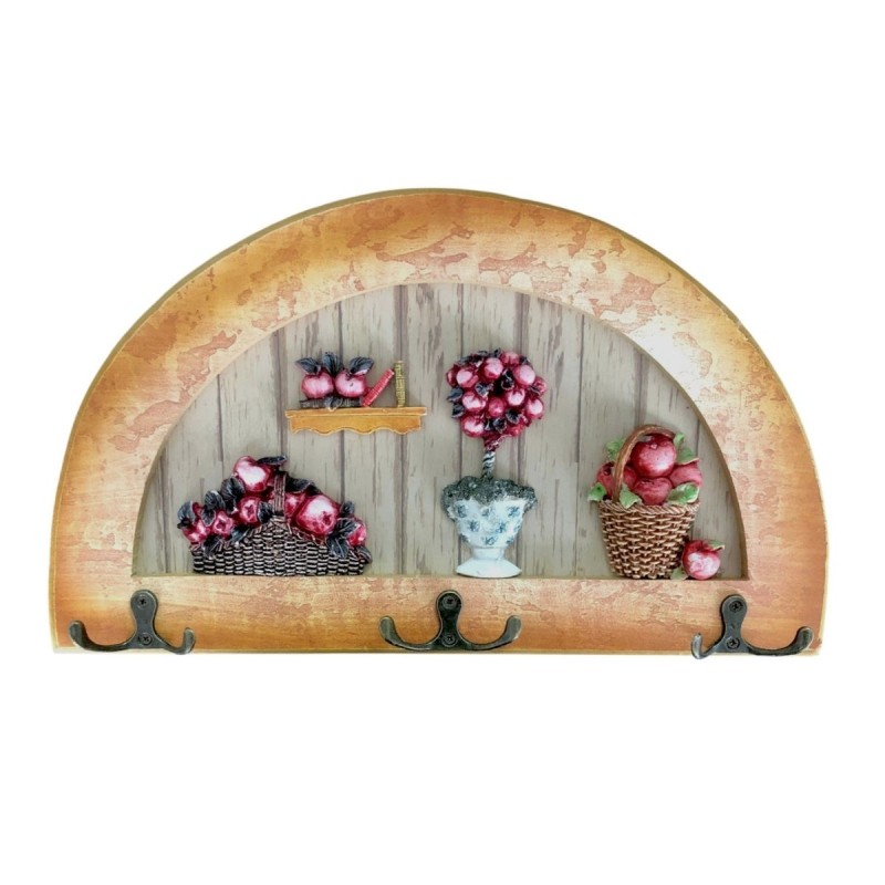 Cuier decorativ cu 3 carlige duble, Naimeed D61-6, 34x19.5x1 cm, Maro Cuier decorativ cu 3 carlige duble, Naimeed D61-6, 34x19.5x1 cm, Maro