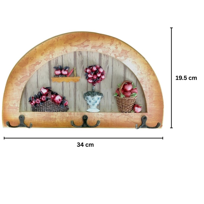 Cuier decorativ cu 3 carlige duble, Naimeed D61-6, 34x19.5x1 cm, Maro Cuier decorativ cu 3 carlige duble, Naimeed D61-6, 34x19.5x1 cm, Maro