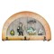 Cuier decorativ cu 3 carlige duble, Naimeed D61-7, 34x19.5x1 cm, Maro