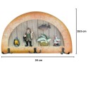 Cuier decorativ cu 3 carlige duble, Naimeed D61-7, 34x19.5x1 cm, Maro