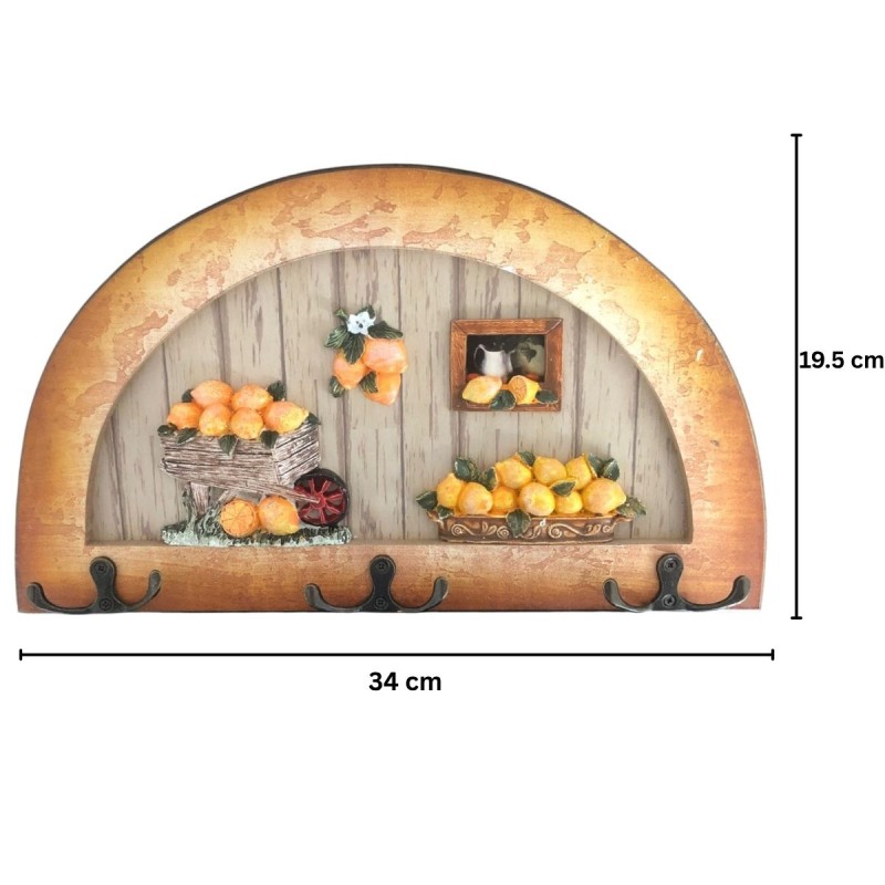 Cuier decorativ cu 3 carlige duble, Naimeed D61-8, 34x19.5x1 cm, Maro Cuier decorativ cu 3 carlige duble, Naimeed D61-8, 34x19.5x1 cm, Maro