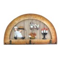 Cuier decorativ cu 3 carlige duble, Naimeed D61-9, 34x19.5x1 cm, Maro Cuier decorativ cu 3 carlige duble, Naimeed D61-9, 34x19.5x1 cm, Maro