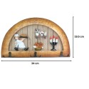 Cuier decorativ cu 3 carlige duble, Naimeed D61-9, 34x19.5x1 cm, Maro Cuier decorativ cu 3 carlige duble, Naimeed D61-9, 34x19.5x1 cm, Maro