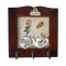 Cuier decorativ cu 3 carlige, Naimeed D66-4, 21x21x1.3cm, Maro