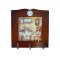 Cuier decorativ cu 3 carlige, Naimeed D66-8, 21x21x1.3cm, Maro