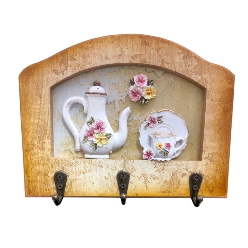 Cuier decorativ cu 3 carlige, Naimeed D65-1, 20x15.5x0.8 cm, Maro Cuier decorativ cu 3 carlige, Naimeed D65-1, 20x15.5x0.8 cm, Maro
