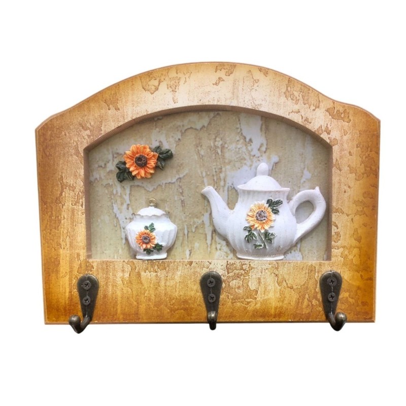 Cuier decorativ cu 3 carlige, Naimeed D65-3, 20x15.5x0.8 cm, Maro Cuier decorativ cu 3 carlige, Naimeed D65-3, 20x15.5x0.8 cm, Maro