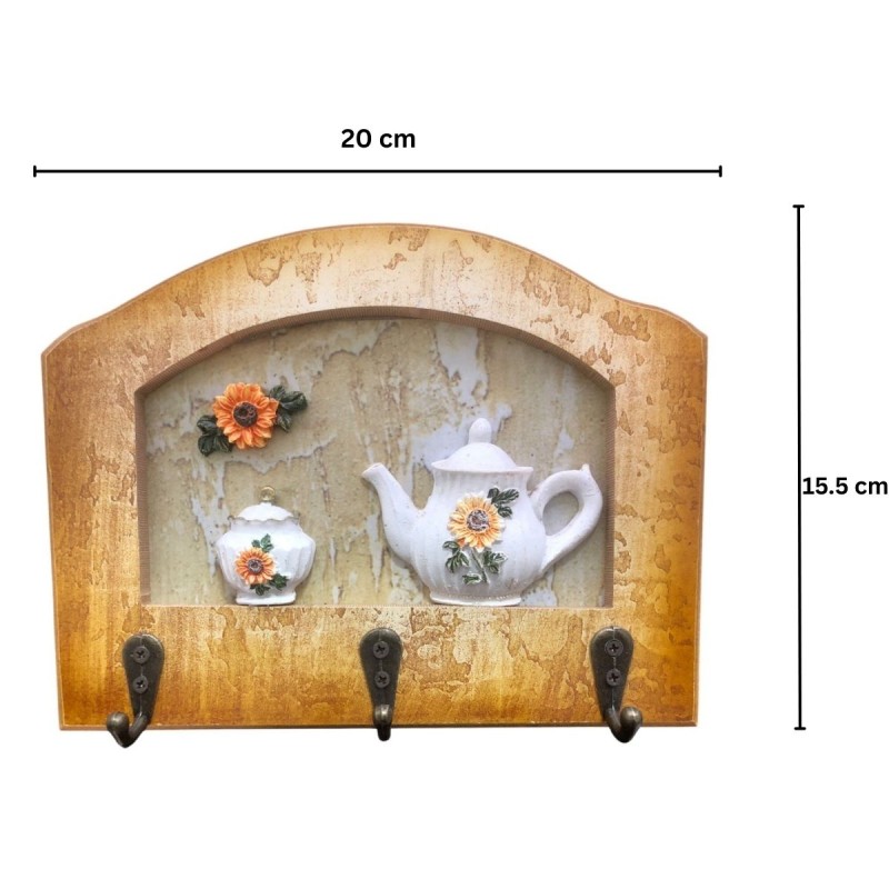 Cuier decorativ cu 3 carlige, Naimeed D65-3, 20x15.5x0.8 cm, Maro Cuier decorativ cu 3 carlige, Naimeed D65-3, 20x15.5x0.8 cm, Maro