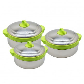 Set 3+1 Caserole termoizolante D3148, Culoare Verde Set 3+1 Caserole termoizolante D3148, Culoare Verde