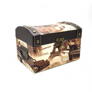 Cufar din piele ecologica cu imprimeu, Naimeed D47-2, 24 x 16,5 x 16,5 cm Cufar din piele ecologica cu imprimeu, Naimeed D47-2, 24 x 16,5 x 16,5 cm