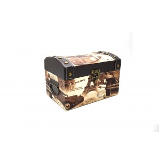 Cufar din piele ecologica cu imprimeu, Naimeed D47-2, 24 x 16,5 x 16,5 cm Cufar din piele ecologica cu imprimeu, Naimeed D47-2, 24 x 16,5 x 16,5 cm