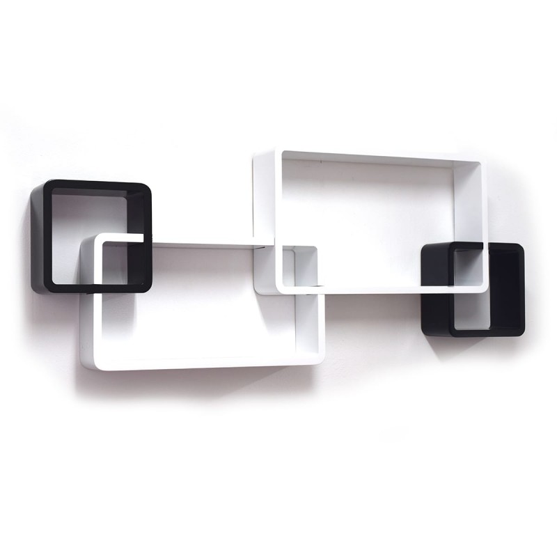 Ansamblu 4 polite imbinate, D1221, culoare Alb/Negru Ansamblu 4 polite imbinate, D1221, culoare Alb/Negru