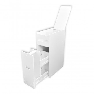 Dulapior pentru baie, cu capac si raft depozitare produse curatenie, D41, culoare Alb, 96 x 40 x 20 cm Dulapior pentru baie, cu capac si raft depozitare produse curatenie, D41, culoare Alb, 96 x 40 x 20 cm