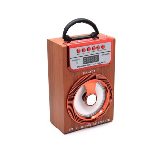 Boxa portabila cu radio si bluetooth KA-A07, Maro, 8W, D1322