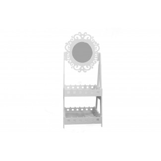 Suport pentru articole diverse, cu oglinda si 2 rafturi, Naimeed D22, culoare Alb, 100 x 40,5 x 36 cm