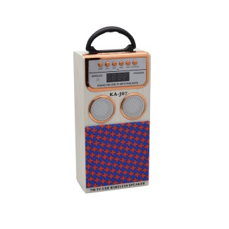 Boxa portabila cu radio si bluetooth KA-J07, Crem/auriu, 8W,