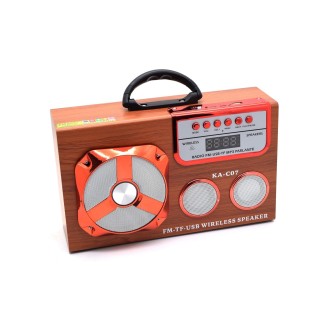 Boxa portabila cu radio si bluetooth KA-C07, Maro, 8W, D1326