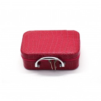 Geanta cosmetica cu oglinda, Naimeed D268, culoare Rosu, 14 x 20 x 7 cm