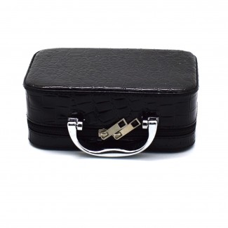 Geanta cosmetica cu oglinda, Naimeed D268, culoare Negru, 14 x 20 x 7 cm