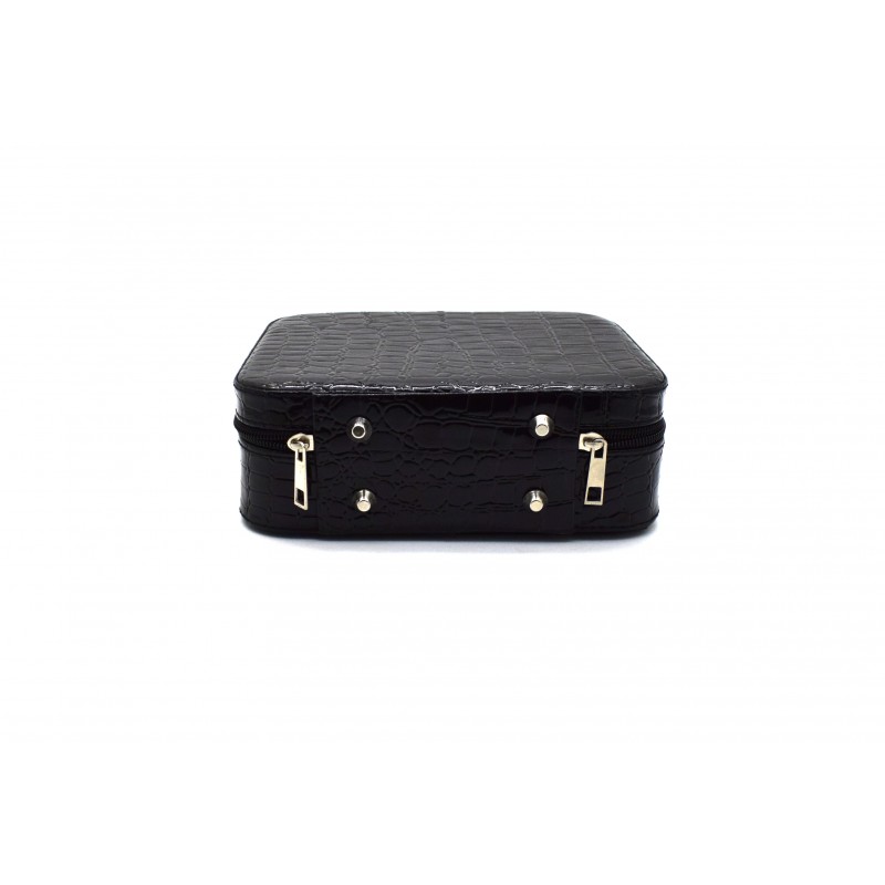 Geanta cosmetica cu oglinda, Naimeed D268, culoare Negru, 14 x 20 x 7 cm