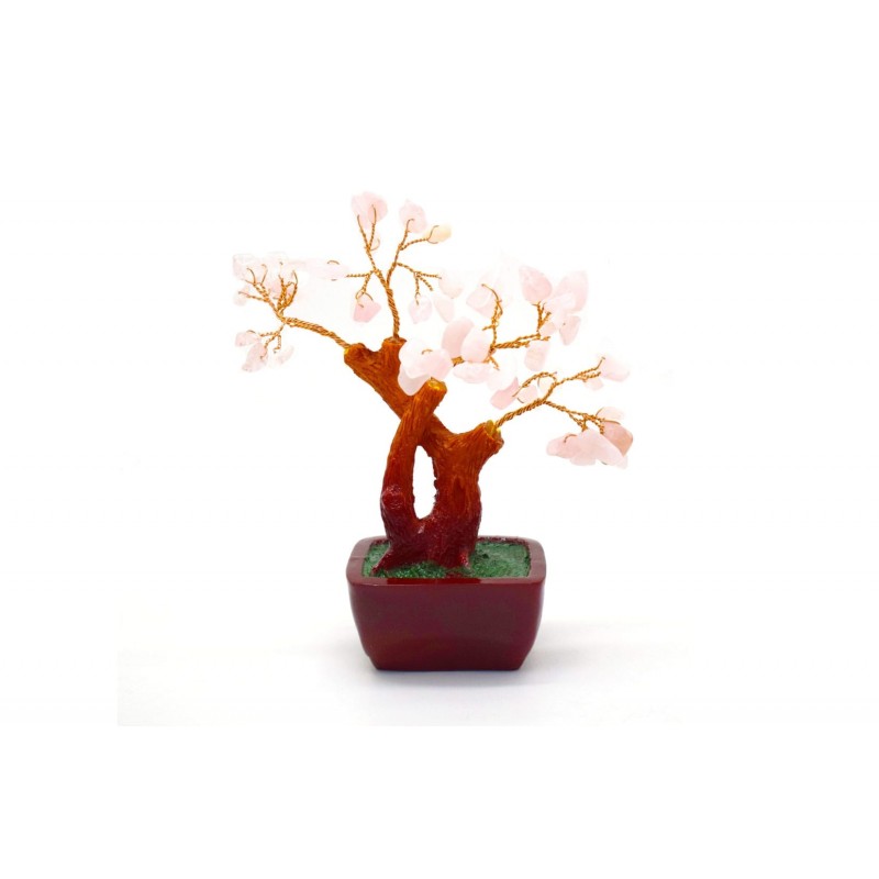 Copacel Feng Shui cu pietre semipretioase, Naimeed D3012, inaltime 17 cm, culoare Roz