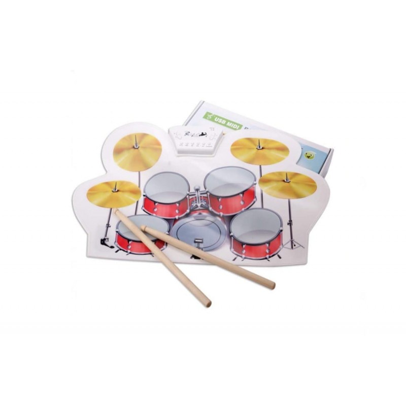 Set cu 9 tobe electronice portabile din silicon, Roll Up Drum Kit