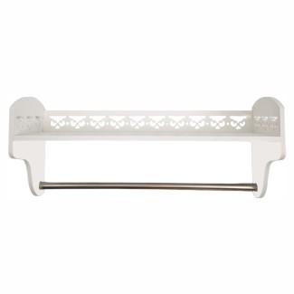 Etajera pentru baie cu 1 raft, Naimeed D129 PVC, Alb, 21x47x16cm